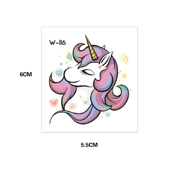 2 pakka Unicorn-juhlien lahjoja - Väliaikaiset tatuoinnit lapsille - 20 tyyliä - Syntymäpäiväjuhlien tarvikkeet,