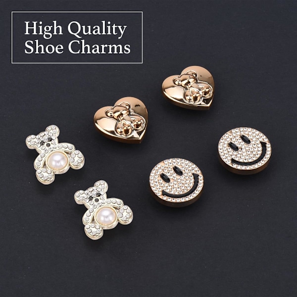 12 stk. Bling Sko Charms til Kvinder og Piger Bling Sko Kæde til Sandaler og Slippers, Søde Sko Tilbehør til Gaver