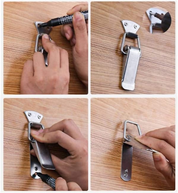 12 stk. Hængselgreb med Fjederbelastet Lukning, Rustfrit Stål Toggle Latch, Rustfrit Stål Toggle Latch, Toggle Latch til