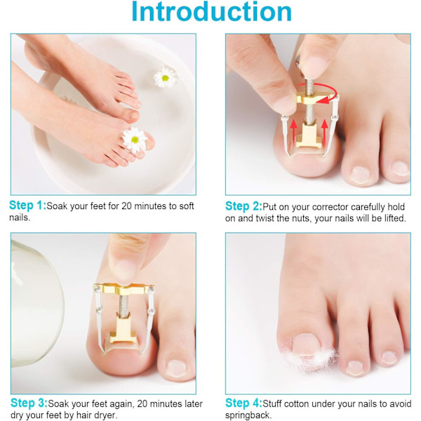 4 st Ingrown Toenail Lifter Verktyg Ingrown Toe Nail Clippe