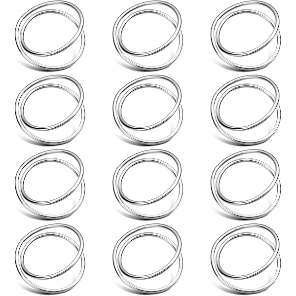 12 stk Serviettringer Metall Spiral Serviettringer Spenner Enkle Legering Serviettringer Serviettholders Ring for Bryllup