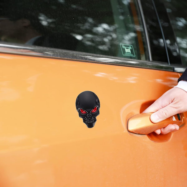 3D Metal Black Skull Sticker Auto Logo Emblem Badge Decal