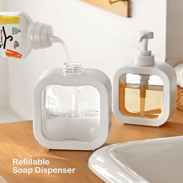 Pieces Fyllbare Kjøkken- og Badesåpedispensere, Oppvaskmiddeldispenser, 300ML