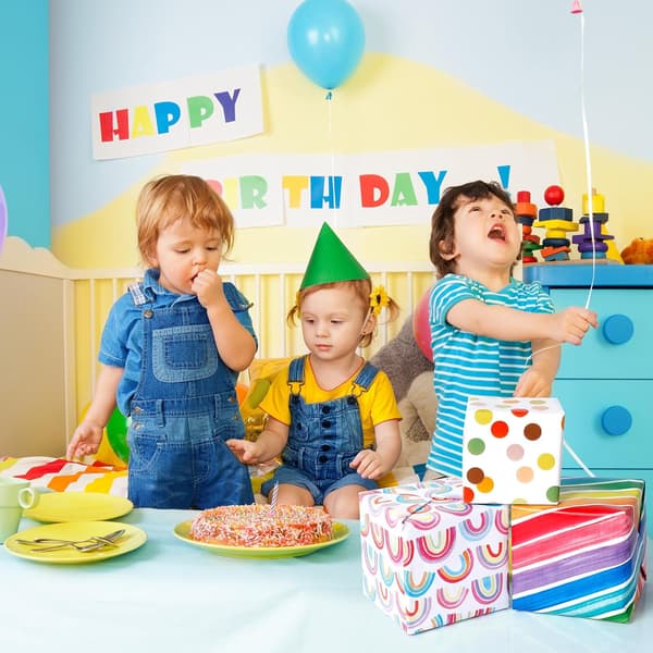 Set med 3 presentpappersrullar, 43×300cm, presentpapper, presentpappersrulle för skolstart, födelsedagar, bröllop, jul