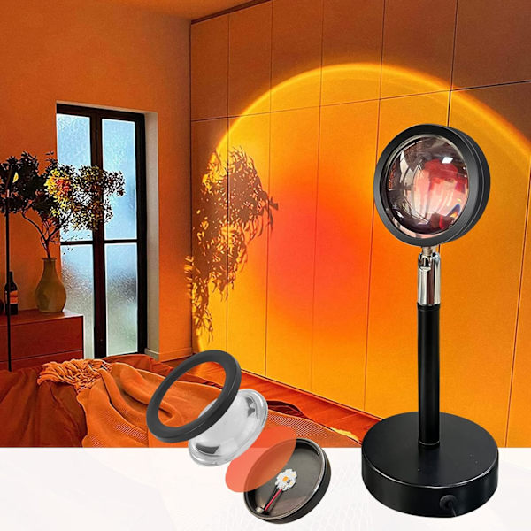 Solnedgang Lampe Solnedgang Rød Projektor Lys, Solnedgang Projektion LED Lys, Solnedgang aura, Solnedgang lampe, USB p