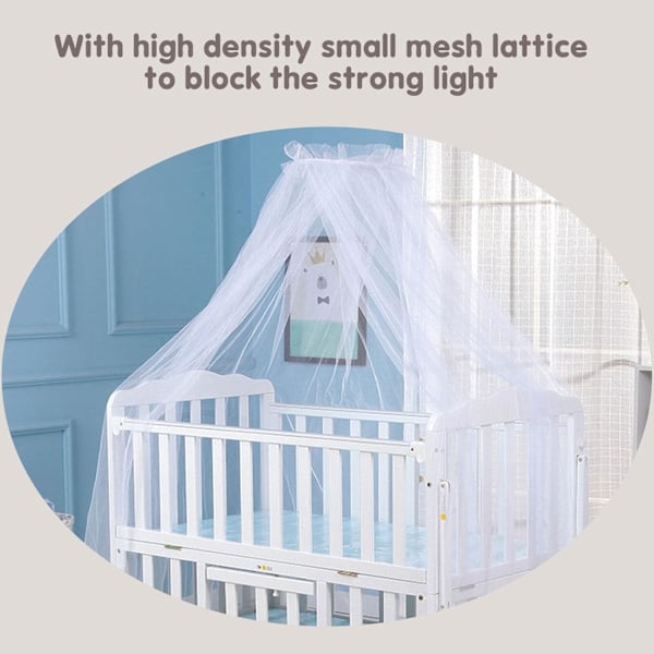 Hvit Baby Seng Myggnett - Takmyggnett - Mesh Myggnett - Hold Babyen Borte Fra Mygg 170x45cm