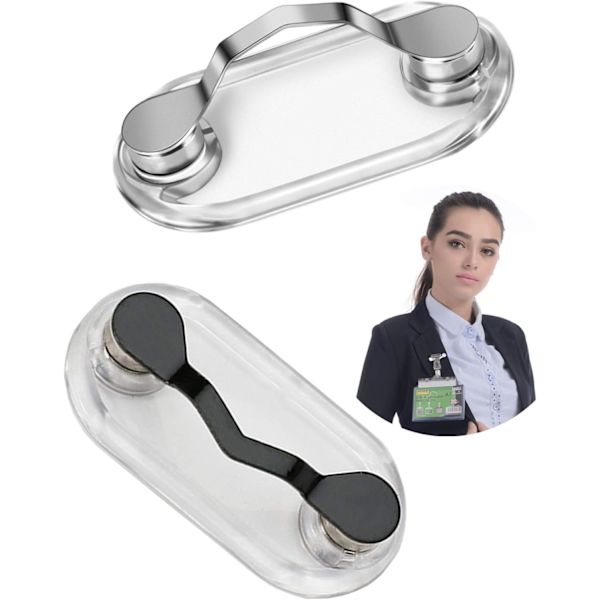 (Sølv + Sort) 2 Stykker Rustfrit Stål Magnetisk Brilleholder