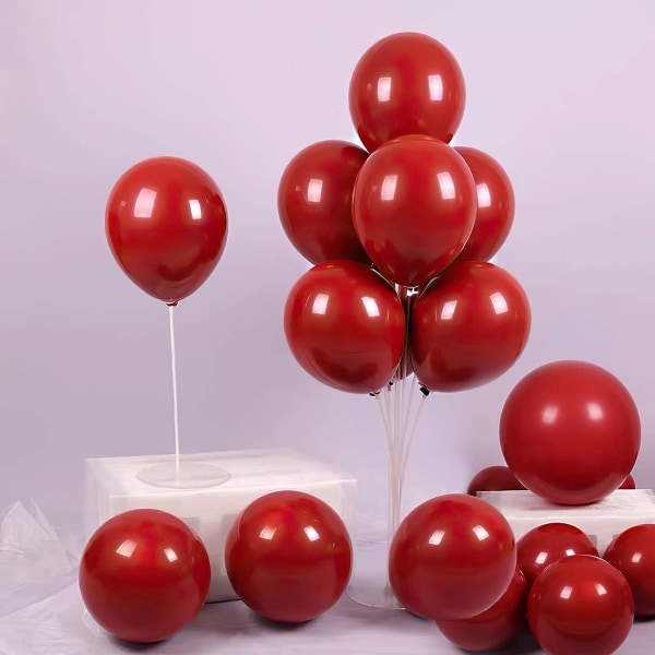 50 stk. rubinrøde latexfestballoner, mørkerøde heliumballoner til