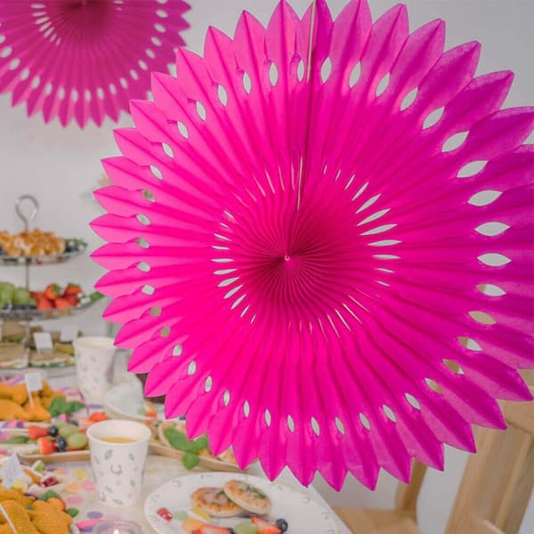 5 stk. Dekorative vifter 40 cm rosa - dåpsdekorasjon bryllupstilbehør solid vifte - bursdagsdekorasjon landlig dekor