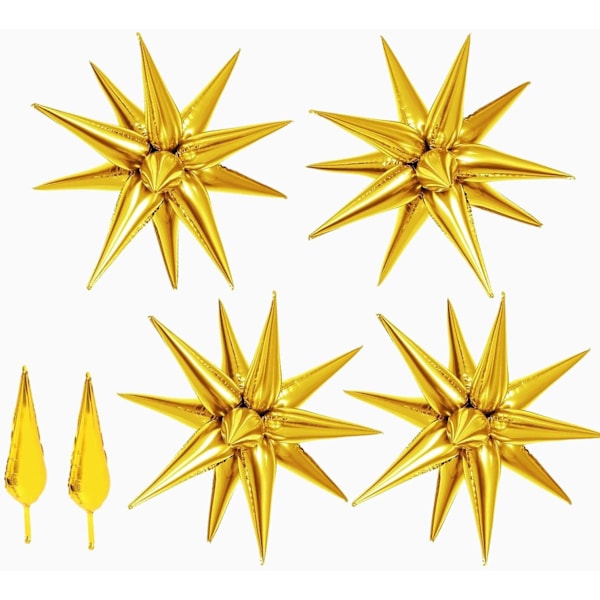 50 stk. 26\" store guld stjerneballoner store metalliske balloner eksplosionsstjerneballoner 12-spids stjerneballon