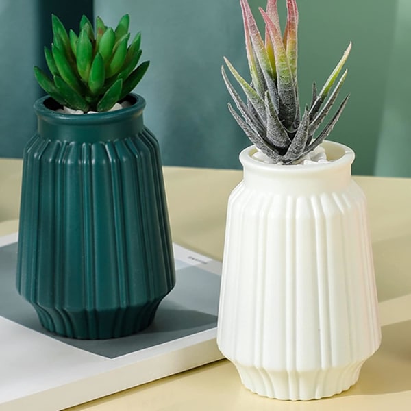 Nordiska Färgade Plastvaser Kreativa Kamelia Våta och Torra Ornament Imitation Glasyr Imitation Keramik Osplitterlig Blomma