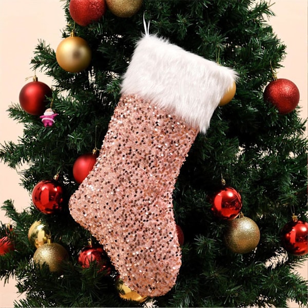Personliga Julklappsstrumpor med Namn för Stora Julklappsfyllningar som Julklappspåse, Hängande Strumpa