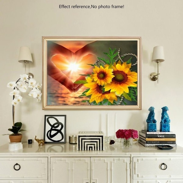 (30x40cm)Diamond Mosaic Sunflower And Love 5D DIY Diamond Pa