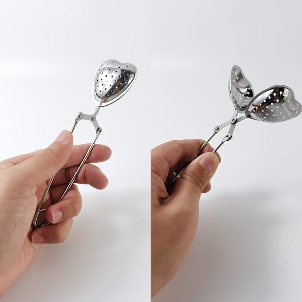 10 stk. Rustfrit Stål Te-filtre Løse Blade Te-infuser Sigter Genanvendelige Interval Diffuser Hjerteformet Te-opdeling