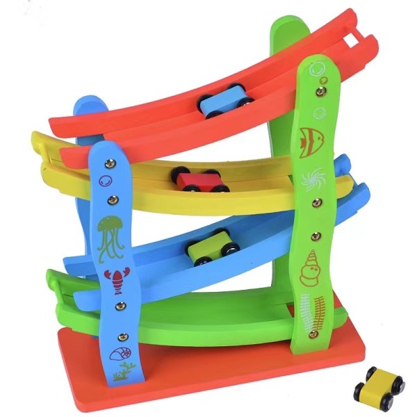 Un morceau de bois coloré quatre rails glider enfants jouet béb