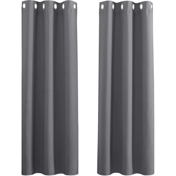 Makuuhuoneen verhot - 42 x 63 tuuman verhot olohuoneeseen ja lastenhuoneeseen Gray