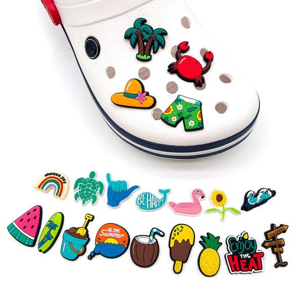 20 stk. charms til Croc Bubble Slides Clogs Sandaler, søte blomster Sh