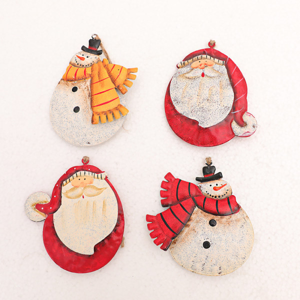 Christmas Tree Ornaments Set om 4, Santa Snowman Christmas D