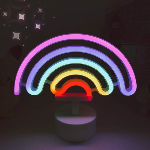 Sateenkaaren neonkyltti, neon yövalo, neon USB/paristokyltti koristevalo, seinäkoriste juhliin Bi