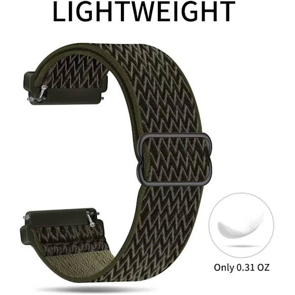 Nylon Sport Armband, Cargo Khaki, 20mm, Armband Kompatibel med