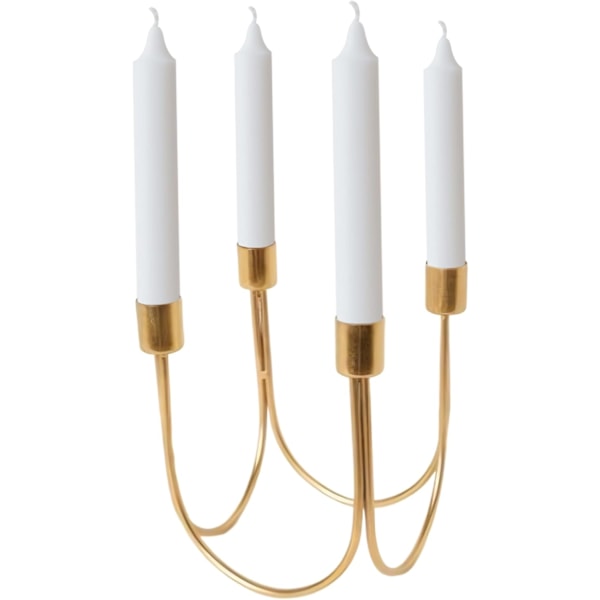 1 stk. Lysestaker, 4 Gull Lysestaker, Metall Lysestakeholder, Mantel Lysestake for Borddekorasjon
