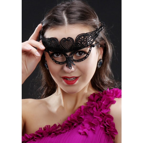 Parti med 15 spetsmasker för kvinnor för festkvällsbal Maskerad Ha