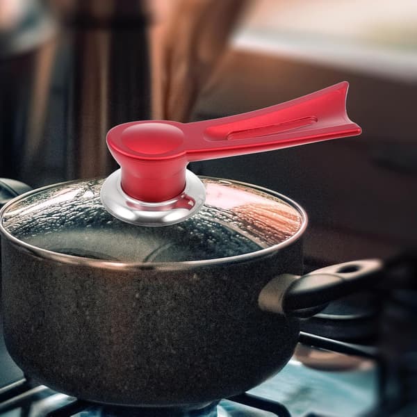 Sæt med 2 silikonelåghåndtag til gryde og pande, universal rustfrit stål