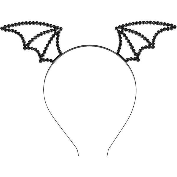 Halloween-hiuspanta, hieno hiusrengas, pääasusteet, hopea musta metalli Halloween-lepakkohiuspanta
