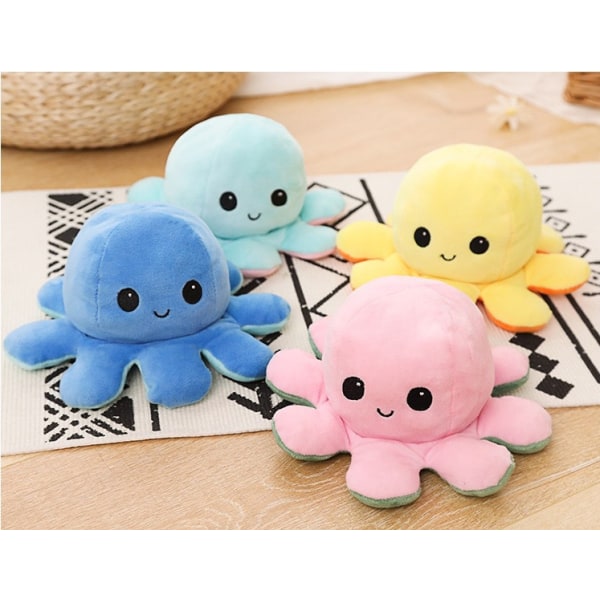 Reversible Plush Octopus Double Sided Flip Doll Show Mood To