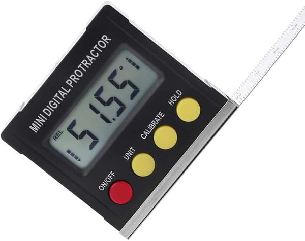 360° Digital Vinkelmåler - Elektronisk Inklinometer - Magnetisk Base - Måleverktøy 5,5x5,5x1,6 cm
