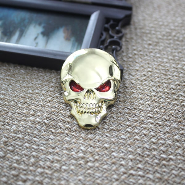 Metal Skull Autocollant De Voiture, Couleur cuivre antique 2 Pc