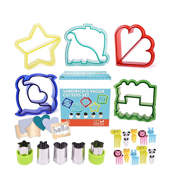 Sandwich-skärare för barn – [20-pack] set med 5 smörgåsformer/c