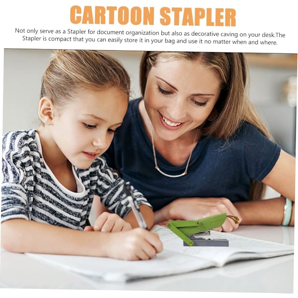 Söt Häftapparat Mini Häftapparat Cartoon Häftapparat Trä Gräshoppa Grön Trä Skrivbordsdekoration Djurformad Häftapparat