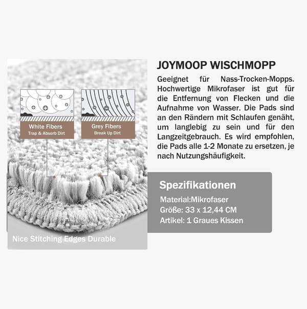 33 cm moppehoved med mikrofiberudskiftningshoved