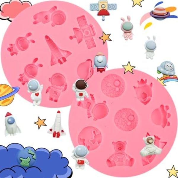 Astronaut Fondantforme - Raket, Planet, Silikonform