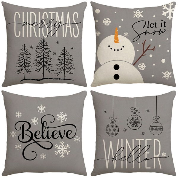 Christmas Cushion Cover 45x45 Set of 4（C)