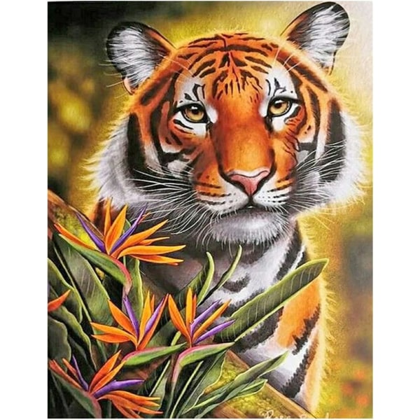 (30x40 cm) 5D diamantmaleri Tiger 18