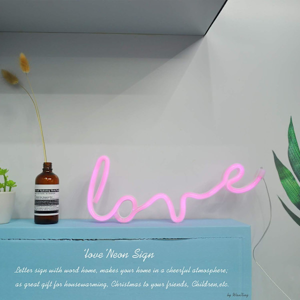 Neon Art Love Skilte Lys LED Love Børnegave - Dekorativ Marq