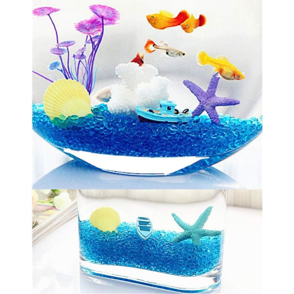0,5 kg - Magnifique gravier naturel décoré pour aquarium (bleu c