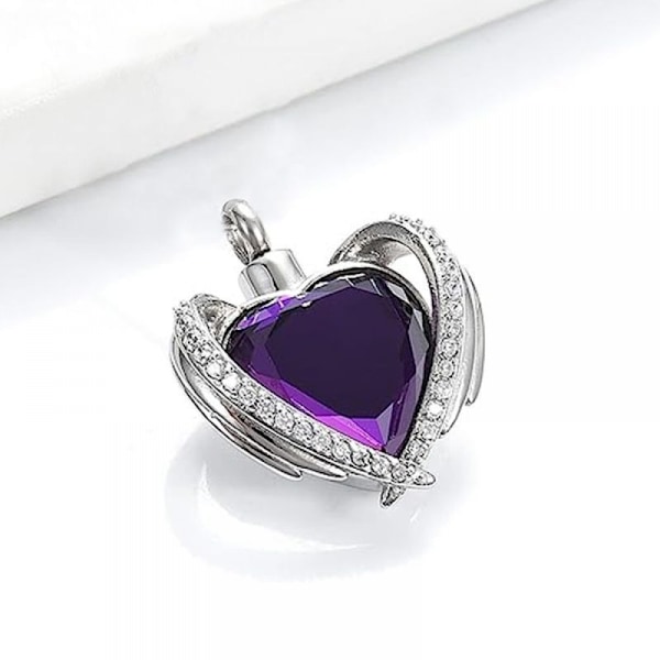 (December) Halskæde til aske Mindegaver Engel Kremering Urne Smykker 12 farver Rhinestone Charms