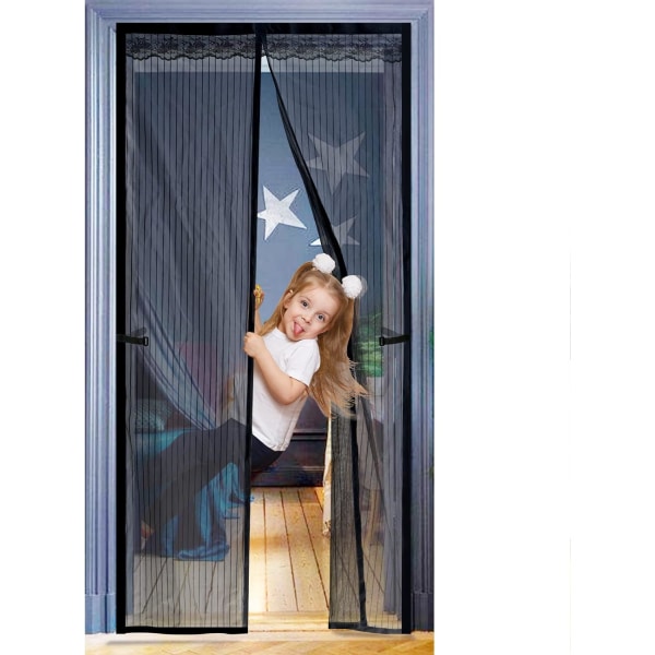 Hyönteisverkko-ovi, kärpäsverkko oviin 90X210cm, Anti Mosquito Polyester Mesh Screen Door wi