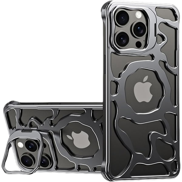 (Grå, 16 Pro Max) Fodral för iPhone 16 Pro Max/16 Pro/16, Kompatibel med MagSafe Metall Ramlös Hål Värmeavledning