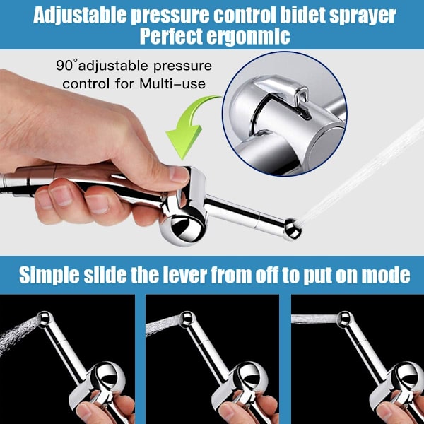 Håndholdt bidet 7 hulls spray spray justerbar for toalett B