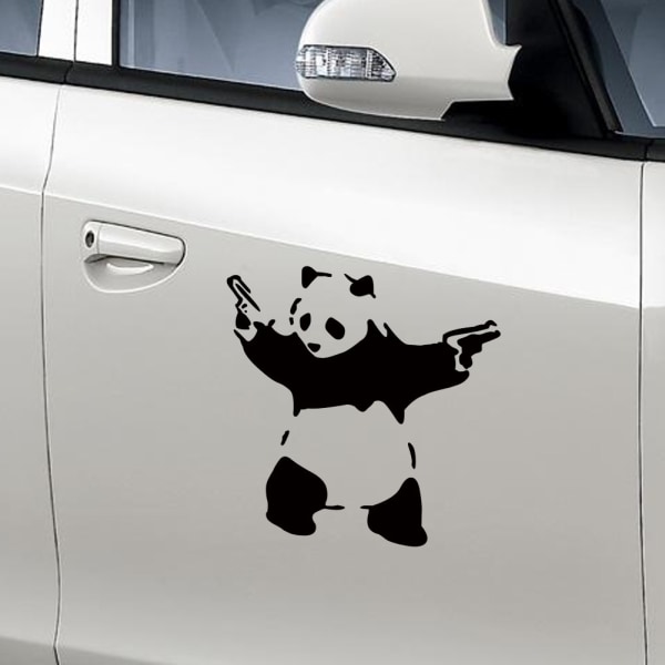 10*10cm Sports Panda -autotarra Kung Fu Panda -tarra, hauska auto