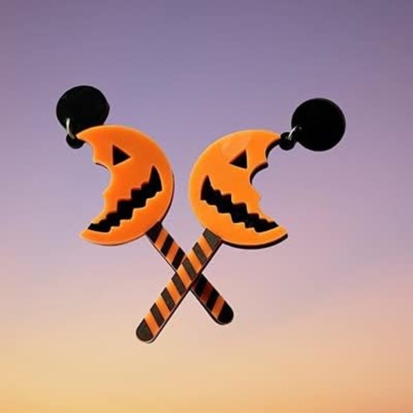 Halloween-teemalliset korvakorut Hauskat akryyliset piirroskurpitsa-aave-kallo-lepakko-roikkuvat korvakorut Luovat yökerho-hämähäkki-noita J