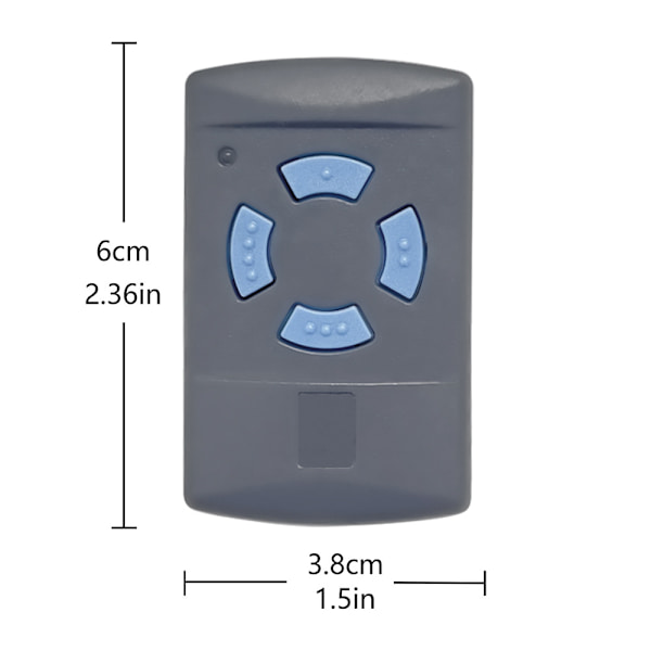1 PACK - Kompatibel med Hormann HSM2 HSM4 868 MHZ med 4 knappar Blå färg Ersätt Hormann 868 MHz