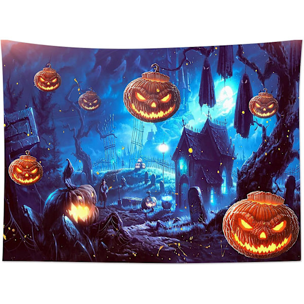 Halloween-tapet Terror Pumpa Jack-O-Lantern Väggdekor Natt Spöklik Djungeltapet Hunted Hous