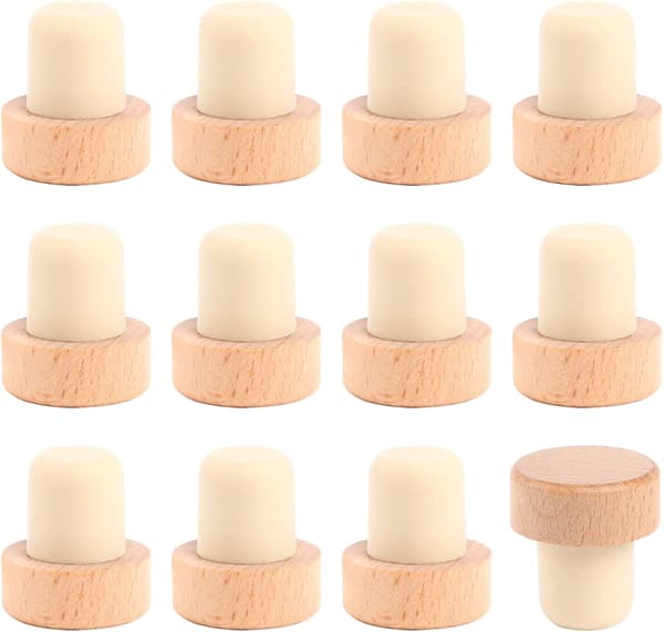 12-pack korkproppar, träkorkar, vinproppar, T-formade korkar, vinproppar, vinkorkar, korkar, korkproppar för