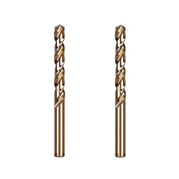 2 stk HSS kobolt spiralborsett for boring av hardmetall, rustfritt stål, metall (9,5 mm)