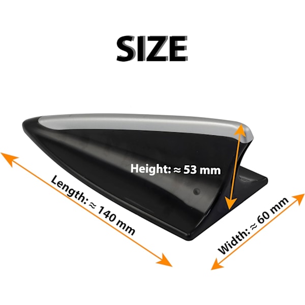 Dekorativ fiktiv hajantenn 140x53x60 mm självhäftande - C